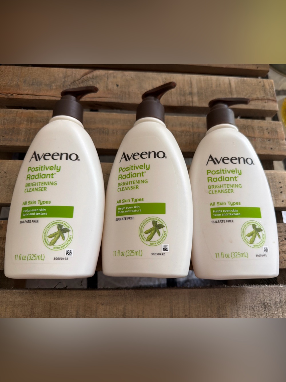 Aveeno Positively Radiant Brightening Cleanser —3 bottle bundle